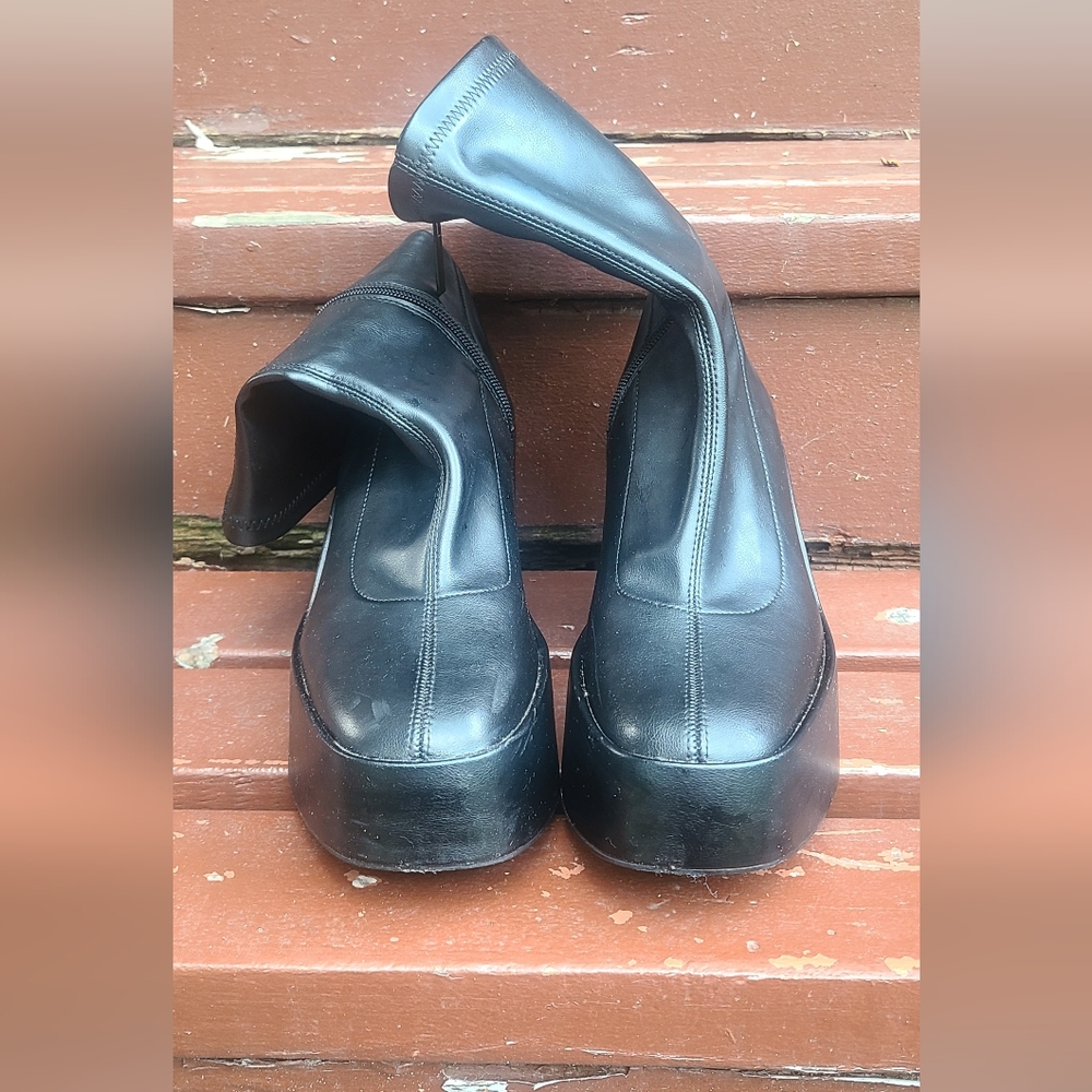 Zara | Black Pleather Platform Boot